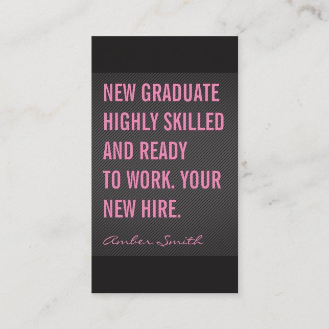 Bold Quote Texture Lines Business Card (Front)