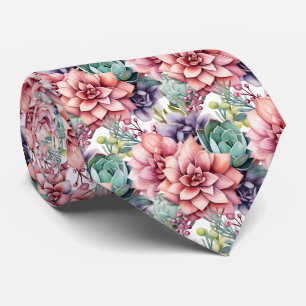 Bold Rainbow Colourful Cowboy Succulents Tie