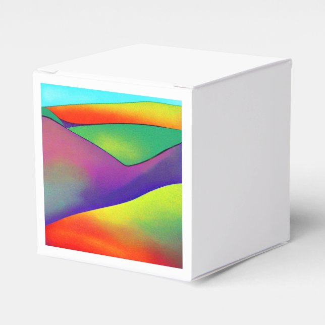 Bold Rainbow Hills Favor Box (Front Side)