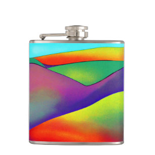 Bold Rainbow Hills Hip Flask