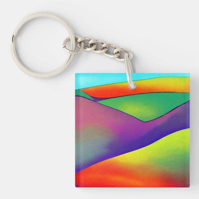 Bold Rainbow Hills Keychain (Front)