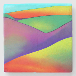 Bold Rainbow Hills Stone Coaster