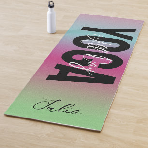 Bold Rainbow Personalized Name Yoga Mat