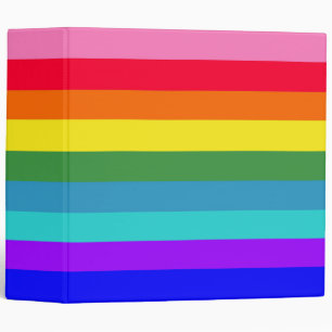 Bold Rainbow Stripes 3 ring binder