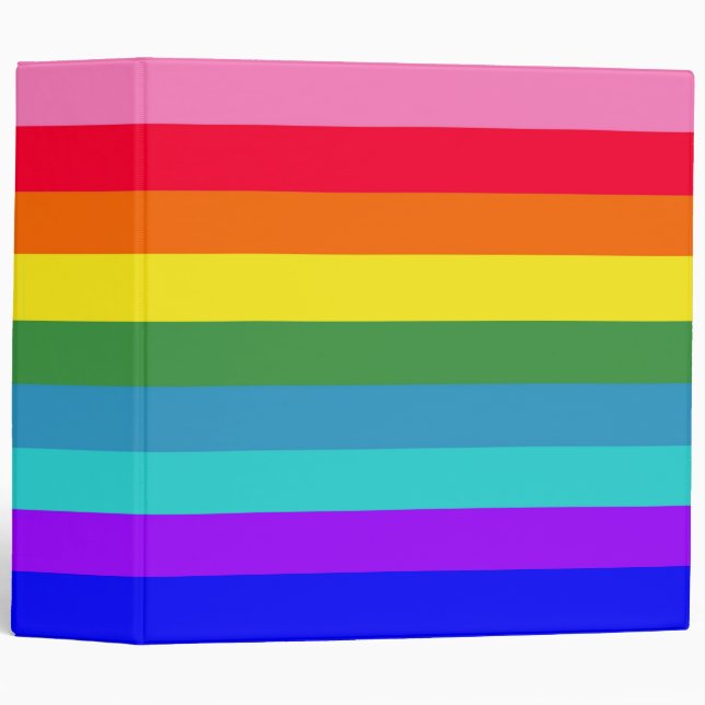 Bold Rainbow Stripes 3 ring binder (Front/Spine)