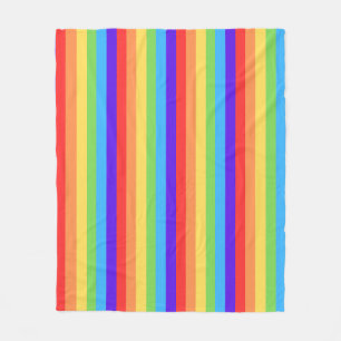 Bold Rainbow Stripes Fleece Blanket