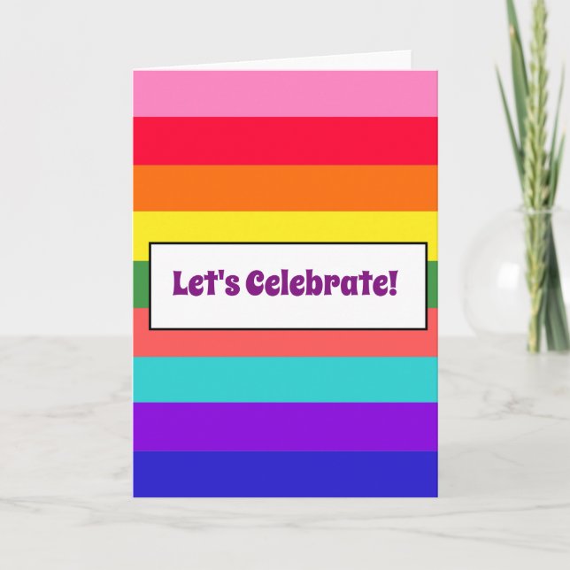 Bold Rainbow Stripes greeting card (Front)