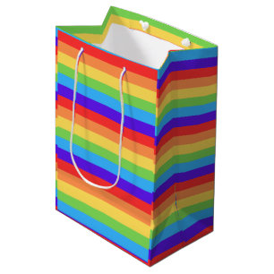 Bold Rainbow Stripes Medium Gift Bag