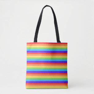 Bold Rainbow Stripes Tote Bag