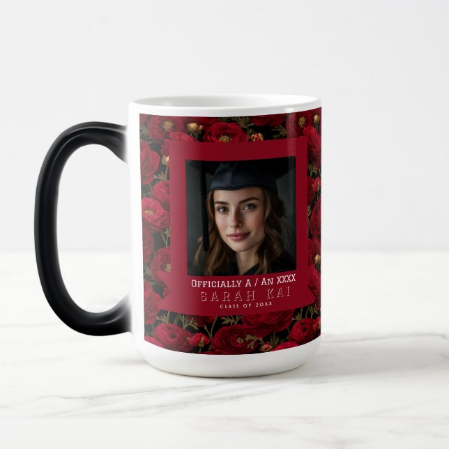 Bold Ranunculus Flower Certified Pharmacist Magic Mug (Left)