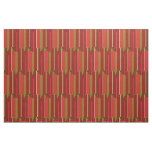Bold Red and Green Stripes Fabric