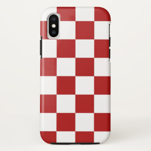 Bold Red and White Chequerboard Pattern Case-Mate iPhone Case