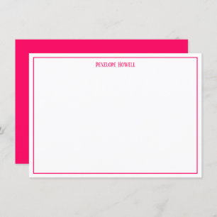 Bold Red and White Personalized Note Card