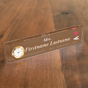 Bold Red Apple – Personalized Teacher Desk  Nameplate