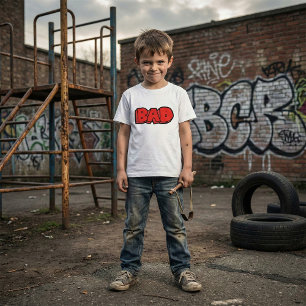 Bold Red Bad Graffiti Style Text T-Shirt