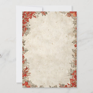 Bold Red Berry Frame Vintage Christmas Invitatio Invitation