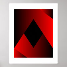  Bold Red & Black Geometric Frame