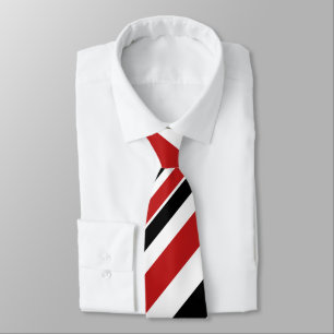 Bold Red Black Stripes Neck Tie