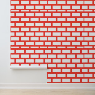 Bold Red Brick Pattern Design Wallpaper