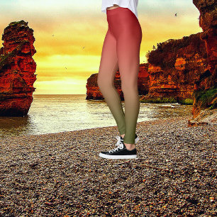 Bold Red Chili Pepper Spice Ombre Tie Dye Leggings