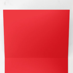 Bold Red Colour Swatch   Vibrant Solid Background Tri-Fold Invitation