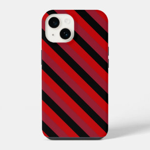 bold red diagonal stripes iPhone 14 case
