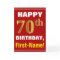 Bold, Red, Faux Gold 70th Birthday w/ Name Card