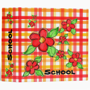 Bold Red Floral Binder