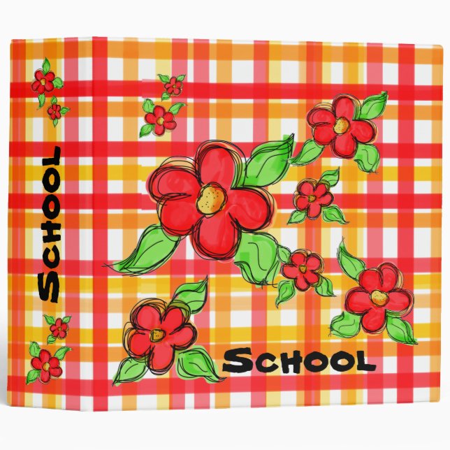 Bold Red Floral Binder (Front/Spine)