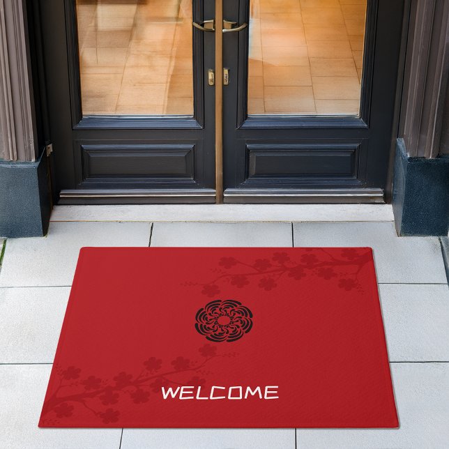 Bold Red Floral Doormat (Creator Uploaded)
