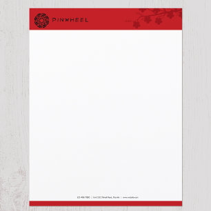 Bold Red Floral Letterhead