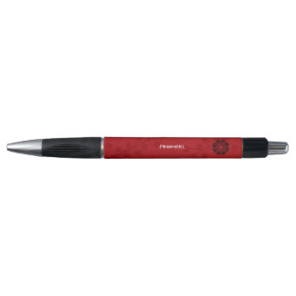 Bold Red Floral Pen