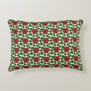 Bold Red Floral Seamless Pattern   Accent Pillow