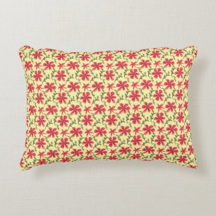 Bold Red Floral Seamless Pattern   Accent Pillow