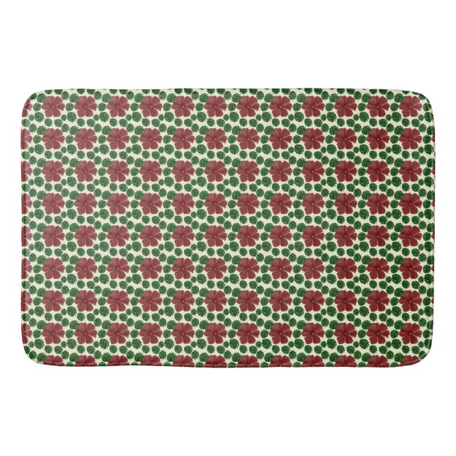 Bold Red Floral Seamless Pattern   Bath Mat (Front)