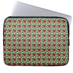 Bold Red Floral Seamless Pattern Laptop Sleeve