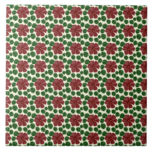 Bold Red Floral Seamless Pattern Tile