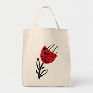 Bold Red Flower Tote Bag