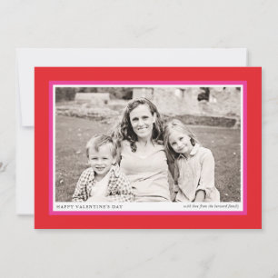 Bold Red Frame Valentine's Day Flat Photo Card