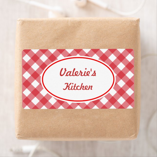 Bold Red Gingham Labels (Insitu)