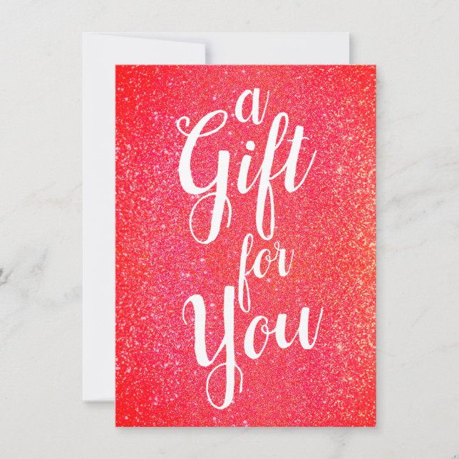 Bold Red  Glitter Holiday Gift Certificate (Front)