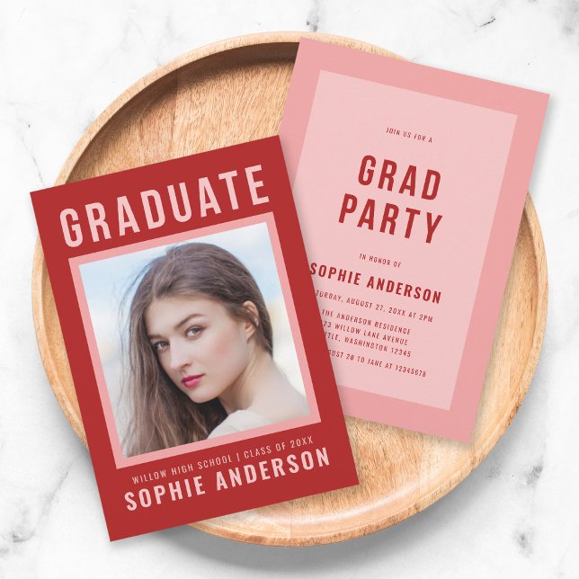 Bold Red Graduate Announcement and Grad Party (Creator Uploaded)