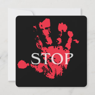 Bold Red Handprint "STOP" Warning Symbol – Activis Invitation