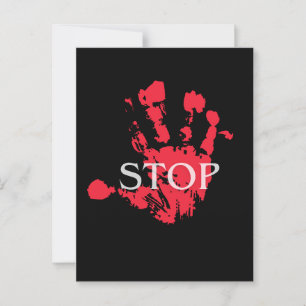 Bold Red Handprint "STOP" Warning Symbol – Activis Postcard