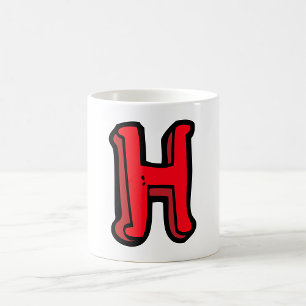 Bold Red Letter H Fun Alphabet Coffee Mug
