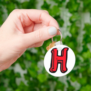 Bold Red Letter H Fun Alphabet Keychain