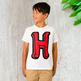 Bold Red Letter H Fun Alphabet T-Shirt