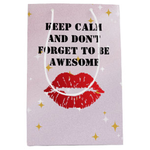 Bold Red Lips Aesthetic Medium Gift Bag