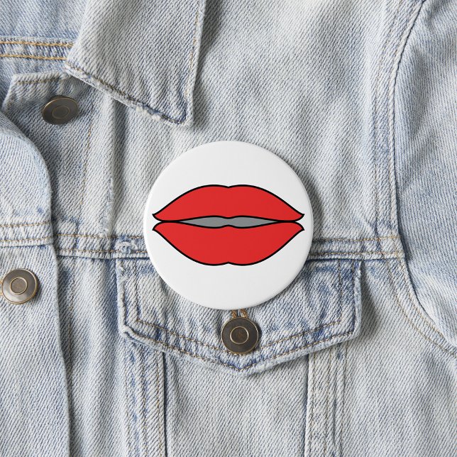 Bold Red Lips Pop Art 3 Inch Round Button (Creator Uploaded)