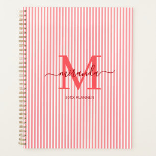 Bold Red Monogram Weekly Planner